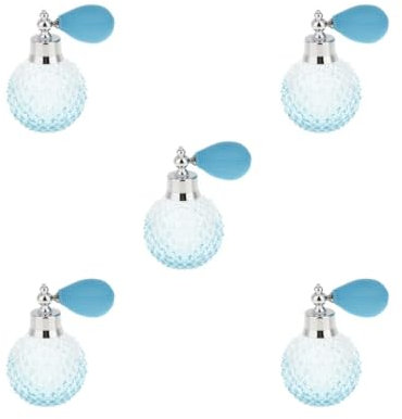 Juego de 5 botellas de perfume de cristal vintage de 100 ml con atomizador azul para regalo de dama