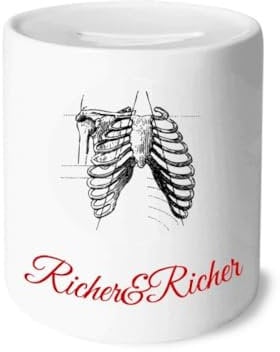 rib menschliches skelett skizze reich und reich bank sparen box münze