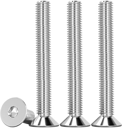 Drenky 25 Stück M6 X 45mm Senkkopf Schrauben Edelstahl V2A VA A2 Senkkopfschrauben mit Innensechskant DIN 7991 / ISO 10642 Gewindeschrauben Rostfrei Silber Screws Metrisches Regelgewinde