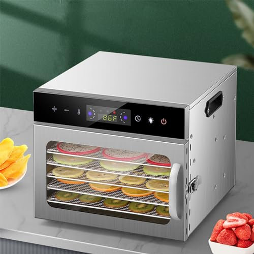 WDDEYYDS Food Dehydrator Dog Treats Fruit Veggies Dryer Trays Food Dryer Machine Electric Food Dryer With Digital Timer Electric Food Dryer for Fruit Meat Jerky,6Trays