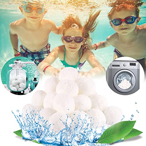 vewicokop Balle Filtrante Piscine,Réutilisable 700g Boule Coton Filtre Piscine de Remplacer 25kg de Sable filtrant Sable de Quartz,Convient aux à Divers systèmes de Filtration pour Piscine