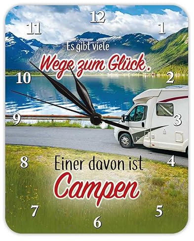 Blechwaren Fabrik Braunschweig GmbH Viele Wege zum Glück - Einer ist Camping - Wanduhr - Kultuhr - KU31