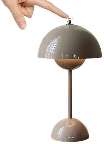 Amieron LED Flowerpot Acryl Tischlampe Kabellos mit Akku, Nachttischlampe Touch Dimmbar Flowerpot Lamp mit 3 Helligkeitsmodi, Dekorative Retro Schreibtischlampe für Schlafzimmer, Bars, Restaurants