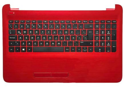 LA - Clavier latin Touchpad souris compatible avec HP 15-AC AF 250 255 G4 TPN-C125 (rouge latin)