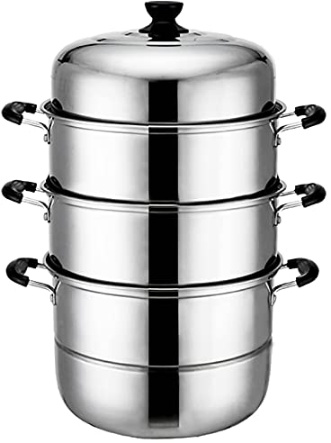Aioneer Dampfgarer/Suppentopf aus Edelstahl, extra dick, extra hoch, Dampfgarer, großer Dampfgarer, extra hoch, extra groß