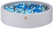 MEOWBABY Piscina de Bolas 120x120cm para Niños - Redonda Piscina con 300 Bolas, Algodón, Gris Claro: Azul Claro/Azul/Plata