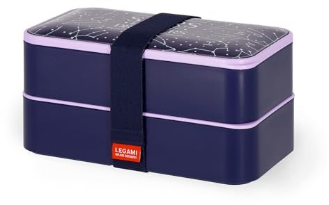 Legami - Porta Pranzo, Lunch Box con 3 Posate Incluse, Stars, Contenitore Porta Pranzo, Capacità 1200 ml, a Prova di Perdite, Adatto a Microonde e Lavastoviglie, Ideale per Scuola, Ufficio, Lavoro