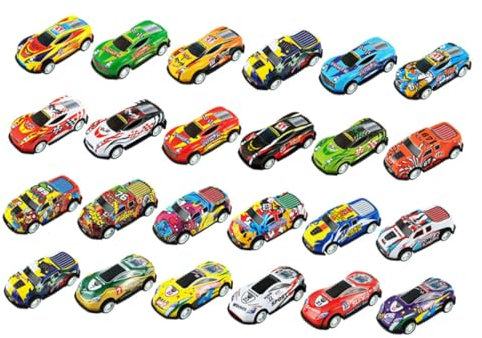 HAWILLOSCH 25pezzi Modelli Di Auto Retro Decorazione Per Scrivania e Camera Da Letto Giocattoli Trazione Posteriore Per Appassionati Di Auto