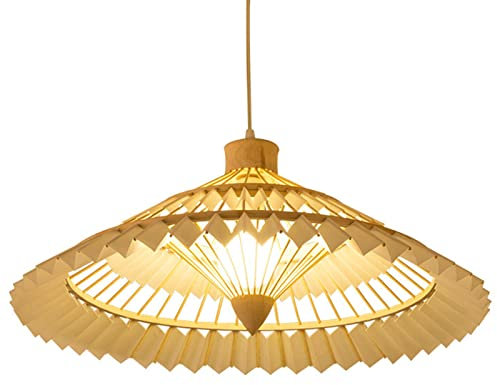 Lustre, Lampe Suspendue Moderne en rotin tissé, Abat-Jour en Bambou Creux, luminaire de Plafond d'intérieur, Lustre tissé à la Main for décoration d'intérieur, for Salon, Chambre et Salle de Bain(60c