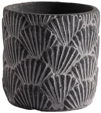 Vaso per Piante Vasi da Fiori in Cemento con Motivo a Conchiglia, Arredamento Moderno Decorativo for Interni, vasi da Fiori semplici e creativi for balconi(4.7 * 4.7 * 4.7in)