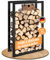 BLACK OAK Kaminholzregal JACK 100x60x25cm schwarz - für innen & außen bis 400kg Holz - Metall Stahl Rahmen pulverbeschichtet rostfrei Brennholzregal Holzregal Kaminholz Aufbewahrung für Brennholz