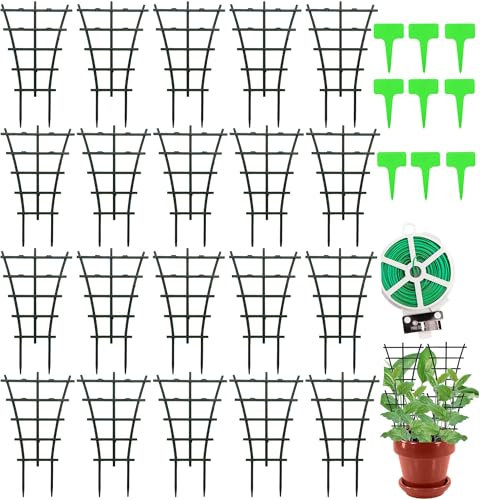 Griglie per piante in vaso, 20 pezzi, per piante da appartamento, impilabili, per piante da appartamento, piccoli supporti per vasi da fiori, griglia per piante fai da te