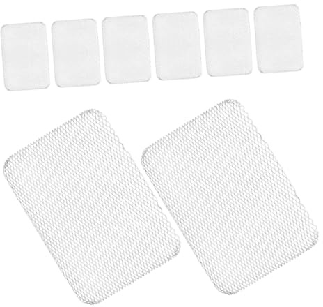 Warmhm 8 Stück Auslaufsichere Grillmatte Nicht -STiCK Netz im Freien Grillen Flachgrillzubehör Grillgitter Mesh-Grillmatte Mesh-Matte Grill Drahtgeflecht Aluminium Silver