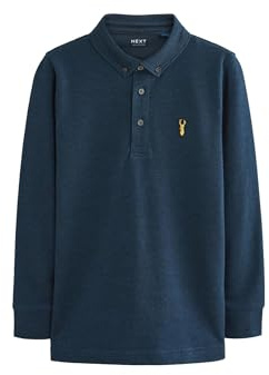 NEXT Jungen Standard Langärmeliges Polo-Shirt Marineblau 158
