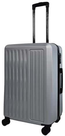 Infinity Leather Silver ABS Hard Shell Suitcase Luggage Set Hard Side Travel Carry on Cabin Bag