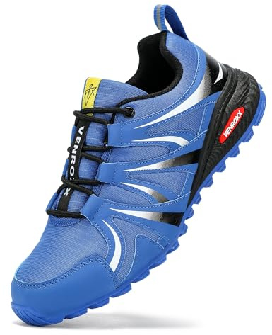 VENROXX Traillaufschuhe Herren Wanderschuhe Leicht Trekkingschuhe Atmungsaktiv & rutschfeste Laufschuhe Outdoor Sportschuhe Gr.39-48, Blau, 42