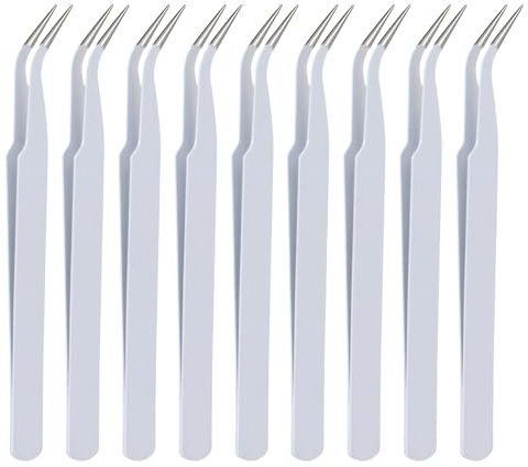 9 Stück Präzisionspinzette, Perlen Pinzette, Adlerschnabelpinzette aus Edelstahl für Handwerk, Elektronische Reparaturen, Schmuckherstellung