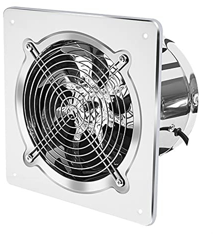 YDHSIKK Ventilador de extracción montado en la Pared, Extractor de Aire de Acero Inoxidable Plateado de 6/7/8 Pulgadas for baño, Cocina, Pared y Ventana.(7inch)