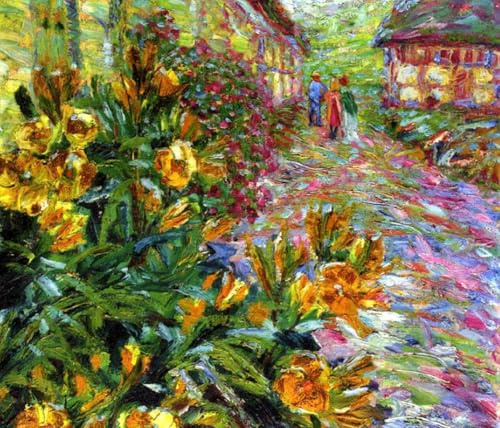 Paint by Numbers Kits for Beginner Yellow Flowering Shrub DIY Canvas Oil Painting with Brushes Acrylic Pigment