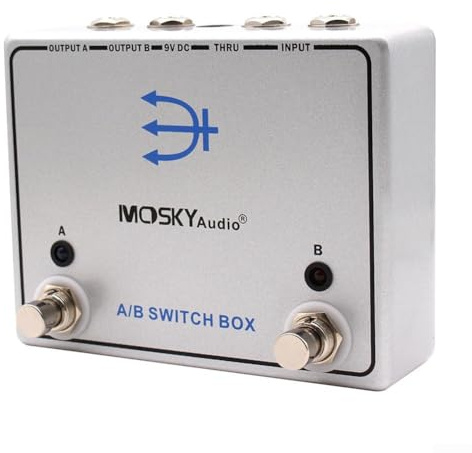 ABY Switch Gitarren-Effektpedal, AB Selector Effektkanalbox für MOSKYAUDIO für effizientes Management von Dual-Amp-Verbindungen