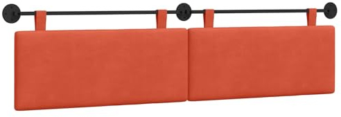 vidaXL Hängendes Kopfteil Rot-Orange Cordstoff, Modernes rechteckiges Wandkopfteil, platzsparendes, weich gepolstertes Kopfteil, minimalistisches Wohnmöbeldesign