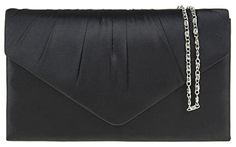 fi9® , Damen Clutch Schwarz Schwarz