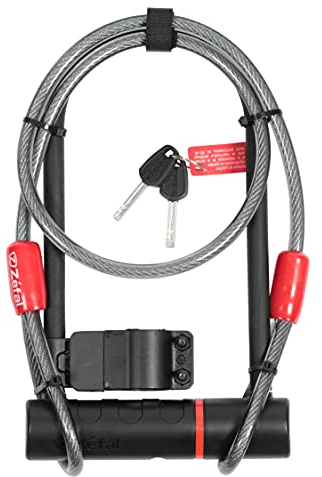 Zéfal K-TRAZ U11 Kabelschloss, Bügelschloss U-förmig, mit Kabel für Fahrrad/Roller, 120 cm, Schwarz