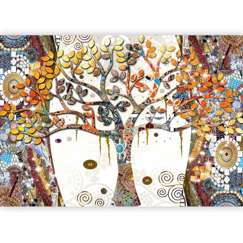 murando - Papier peint panoramique vintage 250x175 cm - Revêtement mural décoration pour chambre salon - Design moderne - Jaune marron - Arbre abstraction gustav klimt nature colorée l-A-0054-a-a