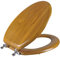 Angel Shield Durable Wood Veneer Natural Toilet Seat Metal Hinged Easy Clean Anti-scratch American Standard(Elongated,Oak)