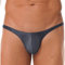 ranrann Homme Slip de Bain Moulant Brillant Sexy String Maillot de Bain Shorty Short de Bain Taille Basse Bikini M-XXL Gris L