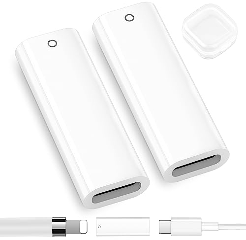 2Pack Ladeadapter für Apple Pencil 1st Gen für iPad 10th,USB C auf Apple Pencil Adapter Bluetooth Pairing Typ C Kable Female auf Female für Lightning Charger Connector für iPad 10th Gen(2022)
