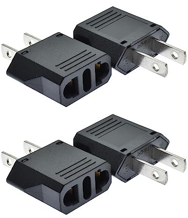 4 pezzi adattatore spina europea a americana, adattatore spina americana a spagnolo, adattatore presa da viaggio per Europa/USA/US/Cina/Giappone/Canada/Messico/Acer/Adattatore presa universale