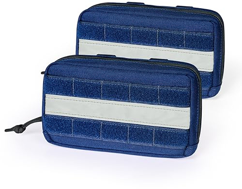 OneTigris Futterbeutel für Hunde 2 Stück, Großer Weltraum-MOLLE Futterbeutel Hundetraining mit Reflektierende Streifen Geeignet für Taktisches Hundegeschirr Training, Gassigehen (Blau)