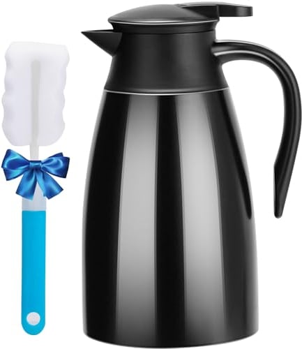 PARACITY Caraffa Termica per Caffè e Tè - 1,5 L, Doppia Parete Isolata Sottovuoto, 18/8 Acciaio Inox, Mantiene Caldo