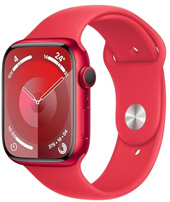 Apple Watch Series 9 (GPS) - Caja de Aluminio (Product) Red de 45 mm - Correa Deportiva (Product) Red - Talla S/M