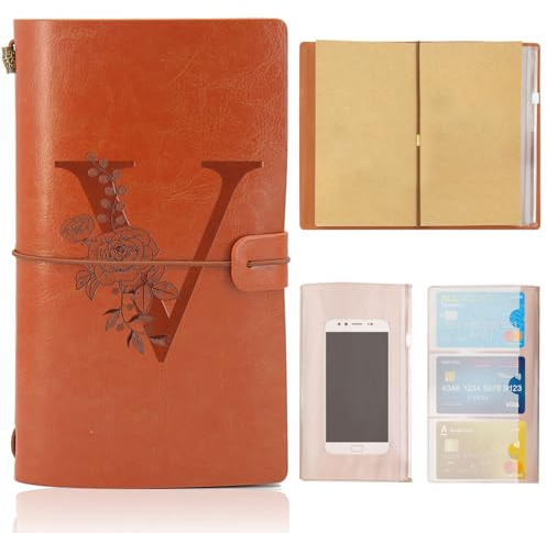HSDSH Leder Notizbuch, Nachfüllbares Reisejournal, Vintage Tagebuch zum Geburtstag Geschenk für Frauen Männer, Personalisierte Geschenke für Mama Papa Schule Freund Lehrer Schwestern Kollegen(V