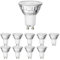 ledscom.de 10 Stück GU10 LED Leuchtmittel, PAR16, warmweiß (2800 K), 7,6 W, 1103 lm, 33° Reflektorspiegel (silber) EEK C