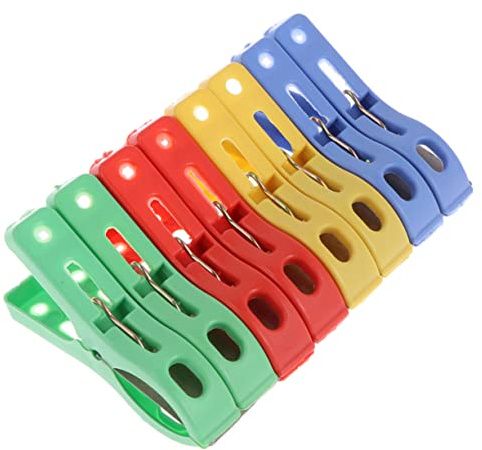 TOGEVAL Windproof Plastic Clothes Pegs Strong Clamping Force 40pcs Clothespins Random Color for Quilts and Skirts Suitable for Bathrooms and Balconies