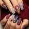 Auiremrti 24 Stück Blumen-Aufdrücknägel,Mittelgroß Künstliche Nägel,Matt,Bunte Acrylnägel,Retro-Blumen-Streifendesign,press on nails,Aufklebnägel für Frauen und Mädchen