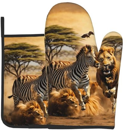 Zebra Animal Print Oven Mitts And Pot Holders Sets Of 2, For Kitchen Cooking Bbq Baking Grilling