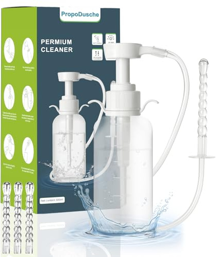 Vaginal Douche for Women – Enema Kit and Peri Bottle for Intimate Hygiene, Manual Vaginal Wash Cleaner for Home Use & Travel, 330ML with 3 Nozzle Tips