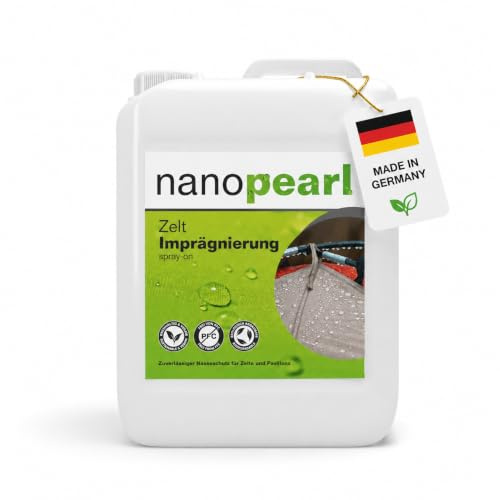 NANOPEARL Zelt Imprägnierspray wasserdicht UV- und Schimmelschutz | Für Zelt, Vorzelt, Pavillon und Zeltboden. Schützt vor Nässe, UV und Schimmel, bleibt atmungsaktiv. Made in Germany
