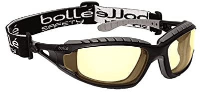 Bolle TRACPSJ Tracker Glasses Nylon Frame Anti-Scratch and Fog Lens, Black/Yellow
