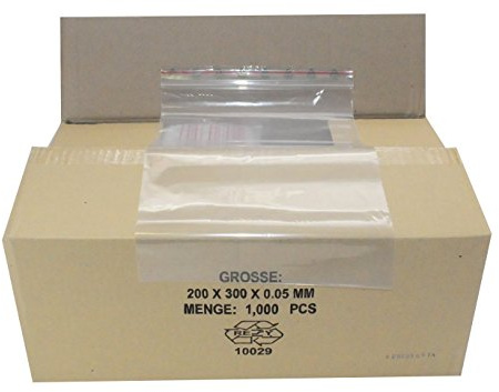 Druckverschlussbeutel 20x30cm transparent 50my - 1.000er Pack