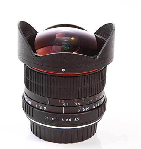Fotga pro 8 mm 1: 3,5 Super Wide Fisheye obiettivo F/3.5 con cinturino Paraluce per Nikon D300S D7100 D7000 D90 D7000 D5300 D5200 D5100 D3300 D3200 D3100 D5000 D1 D100 D2H D1H D1 X D70 D2 X D50 D70s D80 D200 D2 X s D2Hs D40 D40 X D300 D60