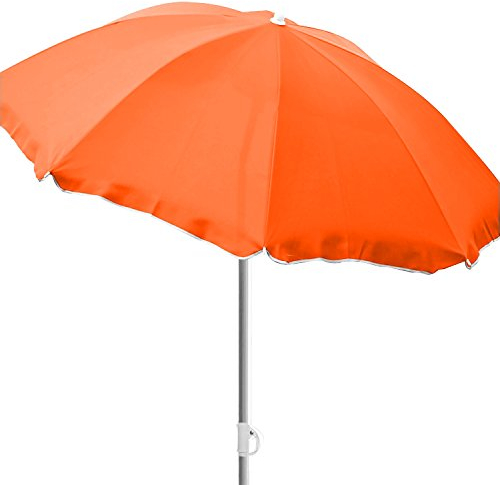 Mojawo Strandschirm Sonnenschirm Strand Schirm Sonnenschutz Gartenschirm Sonnenschutz knickbar orange Ø1,80m
