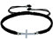 LES POULETTES BIJOUX - Bracelet Argent 925 Croix Lien Tréssé - Classics - Noir