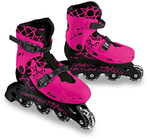 Mondo Toys - GIRL In Line Skates - pattini in linea regolabili - Ruote PVC - roller bambino / bambina - Size M / mis. 33/36 - 28514