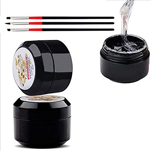 TEEROVA Nail Art Rhinestone UV Glue Gel Adhesive Resin Gem Jewelry Polish Decor 8ml with 3pcs Nail Art Pen Tools