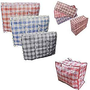 KAV - 3 x Laundry Bags Reusable LARGE Zipped Shopping laundry Storage Strong Bags (63 x 58 x 22 CM)